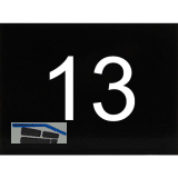 Nummernschild selbstklebend, 40 x 30 mm, Type 13, Kunststoff schwarz gl�nzend
