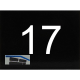 Nummernschild selbstklebend, 40 x 30 mm, Type 17, Kunststoff schwarz gl�nzend