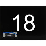 Nummernschild selbstklebend, 40 x 30 mm, Type 18, Kunststoff schwarz gl�nzend