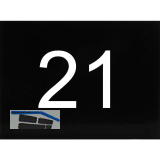 Nummernschild selbstklebend, 40 x 30 mm, Type 21, Kunststoff schwarz gl�nzend