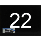 Nummernschild selbstklebend, 40 x 30 mm, Type 22, Kunststoff schwarz gl�nzend