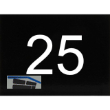 Nummernschild selbstklebend, 40 x 30 mm, Type 25, Kunststoff schwarz gl�nzend