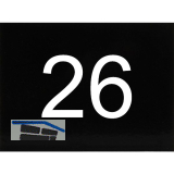 Nummernschild selbstklebend, 40 x 30 mm, Type 26, Kunststoff schwarz gl�nzend