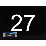 Nummernschild selbstklebend, 40 x 30 mm, Type 27, Kunststoff schwarz gl�nzend