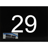 Nummernschild selbstklebend, 40 x 30 mm, Type 29, Kunststoff schwarz gl�nzend