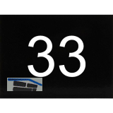Nummernschild selbstklebend, 40 x 30 mm, Type 33, Kunststoff schwarz gl�nzend