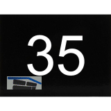 Nummernschild selbstklebend, 40 x 30 mm, Type 35, Kunststoff schwarz gl�nzend