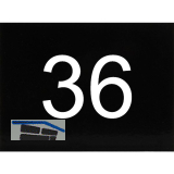 Nummernschild selbstklebend, 40 x 30 mm, Type 36, Kunststoff schwarz gl�nzend