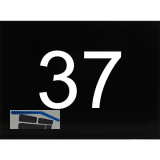 Nummernschild selbstklebend, 40 x 30 mm, Type 37, Kunststoff schwarz gl�nzend