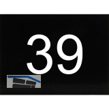 Nummernschild selbstklebend, 40 x 30 mm, Type 39, Kunststoff schwarz gl�nzend