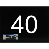 Nummernschild selbstklebend, 40 x 30 mm, Type 40, Kunststoff schwarz gl�nzend