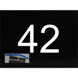 Nummernschild selbstklebend, 40 x 30 mm, Type 42, Kunststoff schwarz gl�nzend
