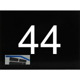 Nummernschild selbstklebend, 40 x 30 mm, Type 44, Kunststoff schwarz gl�nzend