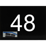 Nummernschild selbstklebend, 40 x 30 mm, Type 48, Kunststoff schwarz gl�nzend