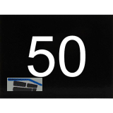 Nummernschild selbstklebend, 40 x 30 mm, Type 50, Kunststoff schwarz gl�nzend