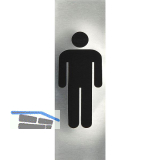 WC Symbol Mann selbstklebend, 48 x 150 mm, Edelstahl geb�rstet