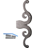 T�rscheinband Rustikal, 319 x 123 mm, Stahl verzinkt schwarz passiviert