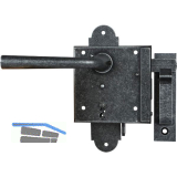 HALC� Schlossset BB, Kastenschlossdr�cker links, verzinkt schwarz passiviert