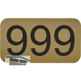 Nummernschild selbstklebend, 35 x 20 mm, Type 51-999, Kunststoff gold metallic