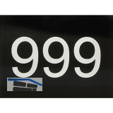 Nummernschild selbstklebend, 40 x 30 mm, Type 51-999,Kunststoff schwarz gl�nzend