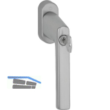 HOPPE Fenstergriff HAMBURG - Sperrzylinder, Aluminium Edelstahl-Effekt