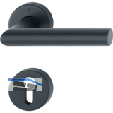 HOPPE Dr�ckergarnitur AMSTERDAM FH - auf Rosette PZ, Edelstahl schwarz matt