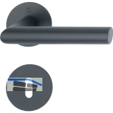 HOPPE Dr�ckergarnitur AMSTERDAM - auf Flachrosette BB, Edelstahl schwarz matt