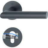 HOPPE Dr�ckergarnitur AMSTERDAM - auf Flachrosette PZ, Edelstahl schwarz matt