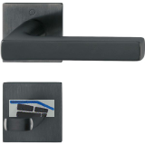 HOPPE Dr�ckergarnitur DALLAS auf Flachrosetten WC, Edelstahl schwarz matt