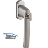 HOPPE Fenstergriff HAMBURG - Sperrzylinder, Aluminium edelstahlfarbig matt