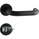 HOPPE Dr�ckergarnitur PARIS auf Rosette BB, 37 - 42 mm, Edelstahl schwarz matt