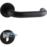 HOPPE Dr�ckergarnitur PARIS auf Rosette PZ, 37 - 42 mm, Edelstahl schwarz matt