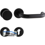 Feuerschutz-Wechselgarnitur PARIS auf Rosette, 40-45 mm, Edelstahl schwarz matt