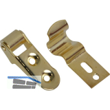 Fensterschnapper m. Rolle und Federschlie�haken, Stahl vermessingt