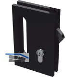 Glasschiebet�rschloss B94 mit Bogenriegel, PZ, Aluminium schwarz