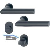 HOPPE Dr�ckergarnitur AMSTERDAM - auf mini Rosette WC, 40-45, schwarz matt