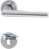 Dr�ckergarnitur TURIN - auf Rosette BB, 38 - 42, Aluminium silber eloxiert