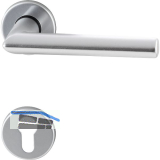 Dr�ckergarnitur TURIN - auf Rosette PZ, 38 - 42, Aluminium silber eloxiert