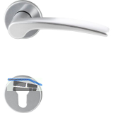 Dr�ckergarnitur TRIEST - auf Rosette PZ, 38 - 42, Aluminium silber eloxiert