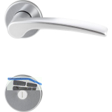 Dr�ckergarnitur TRIEST - auf Rosette WC, 38 - 42, Aluminium silber eloxiert