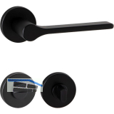 MARCHESI Dr�ckergarnitur ZADAR auf Rosette WC, 38-45 mm, Zamak schwarz matt