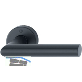 HOPPE Dr�ckerhalbgarnitur AMSTERDAM rund, Vierkant 10/62 mm, Edelstahl schwarz