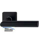 HOPPE Dr�ckerhalbgarnitur AMSTERDAM eckig, Vierkant 10/72 mm, Edelstahl schwarz