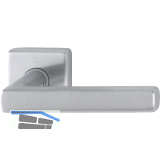 HOPPE Dr�ckerhalbgarnitur DALLAS eckig, Vierkant 8/62 mm, Edelstahl matt