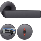 FSB Dr�ckergarnitur 12 1267 ASL auf Rosette WC, Aluminium schwarz matt