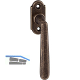 MARCHESI Fenstergriff OTTONE sichtbar geschraubt, Messing rostfarbig lackiert