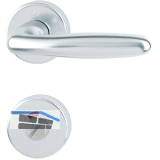 Dr�ckergarnitur VERONA auf Rosette WC, T�rst�rke 37 - 47, silber eloxiert