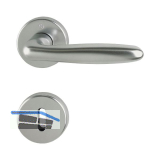 Dr�ckergarnitur VERONA auf Rosette BB, T�rst�rke 37 - 47, Edelstahl-Effekt