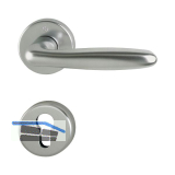 Dr�ckergarnitur VERONA auf Rosette PZ, T�rst�rke 37 - 47, Edelstahl-Effekt