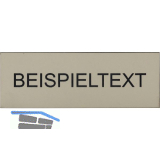 Beschriftungsschild mit Gravur, Kunststoff hellbeige/Schrift schwarz